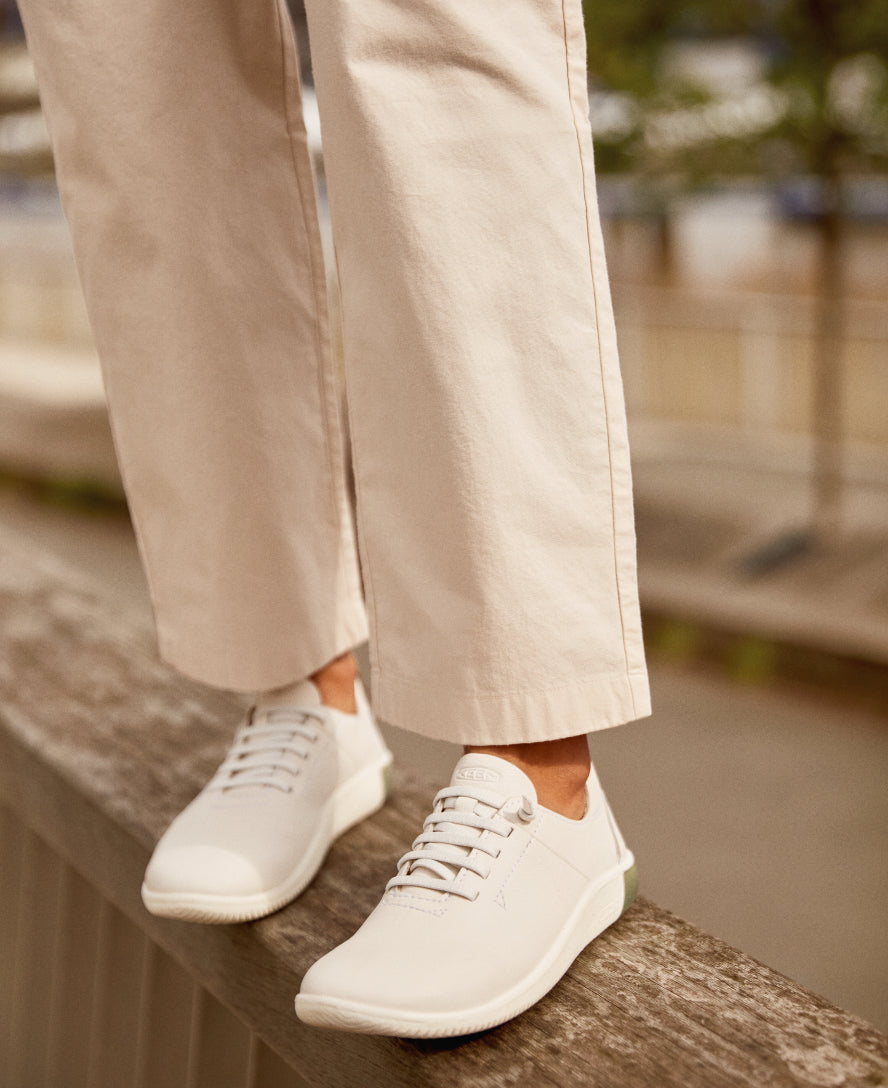 Women's KNX Leather Sneaker | Star White/Star White - Image 8