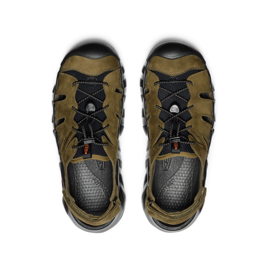 Men's Hyperport Fisherman Leather Sandal | Dark Olive/Black - Image 4